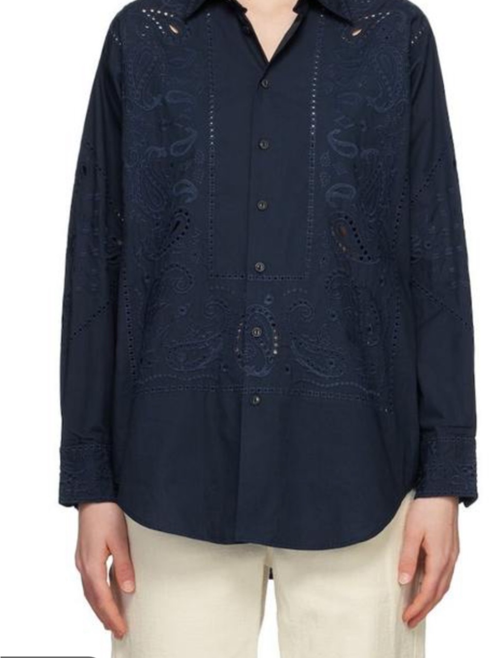 Rag & Bone Navy Embroidered Shirt